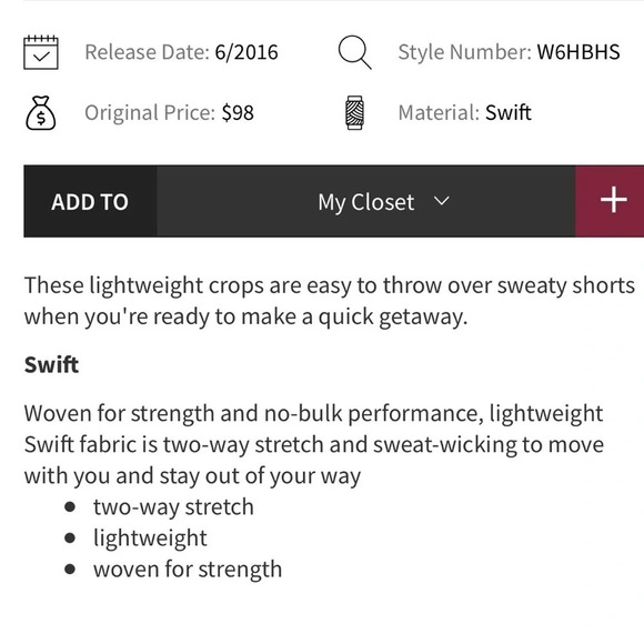 Lululemon Studio Crop II in Hero Blue size 8 - Picture 5 of 9